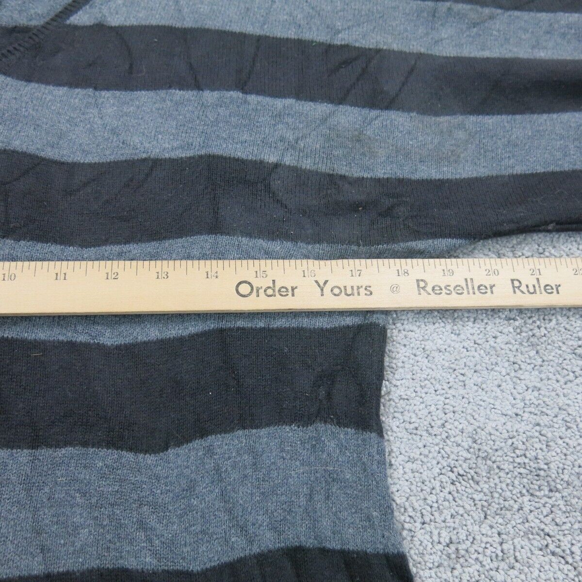 Calvin Klein Womens Striped Pullover Sweater Long Sleeve V-Neck Black Gray SZ XL