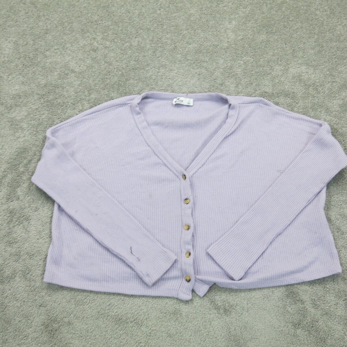 Hollister Womens Cardigan Sweater Knitted Long Sleeve Light Purple Size Small