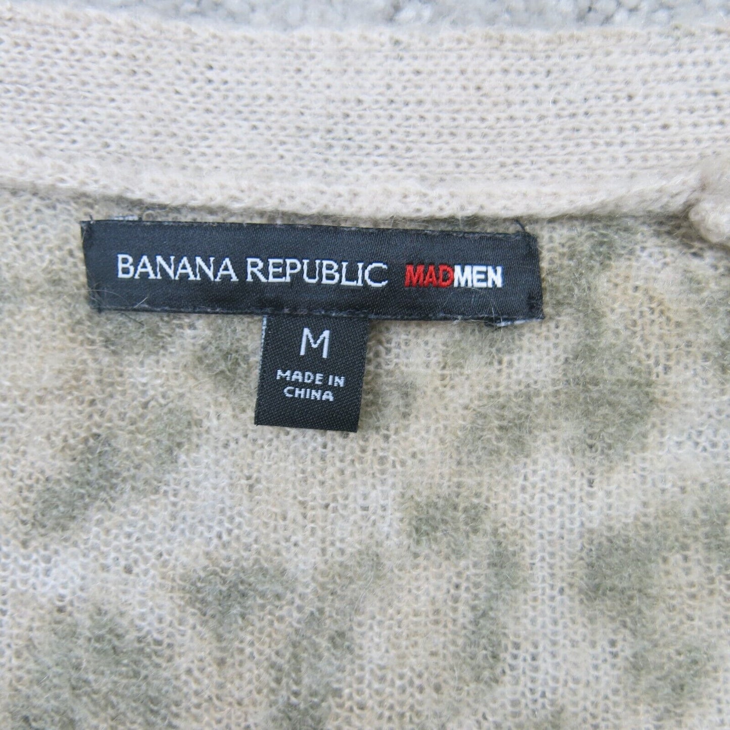 Banana Republic Womens Sweater Cardigan Front Button Leopard Print Beige Size M