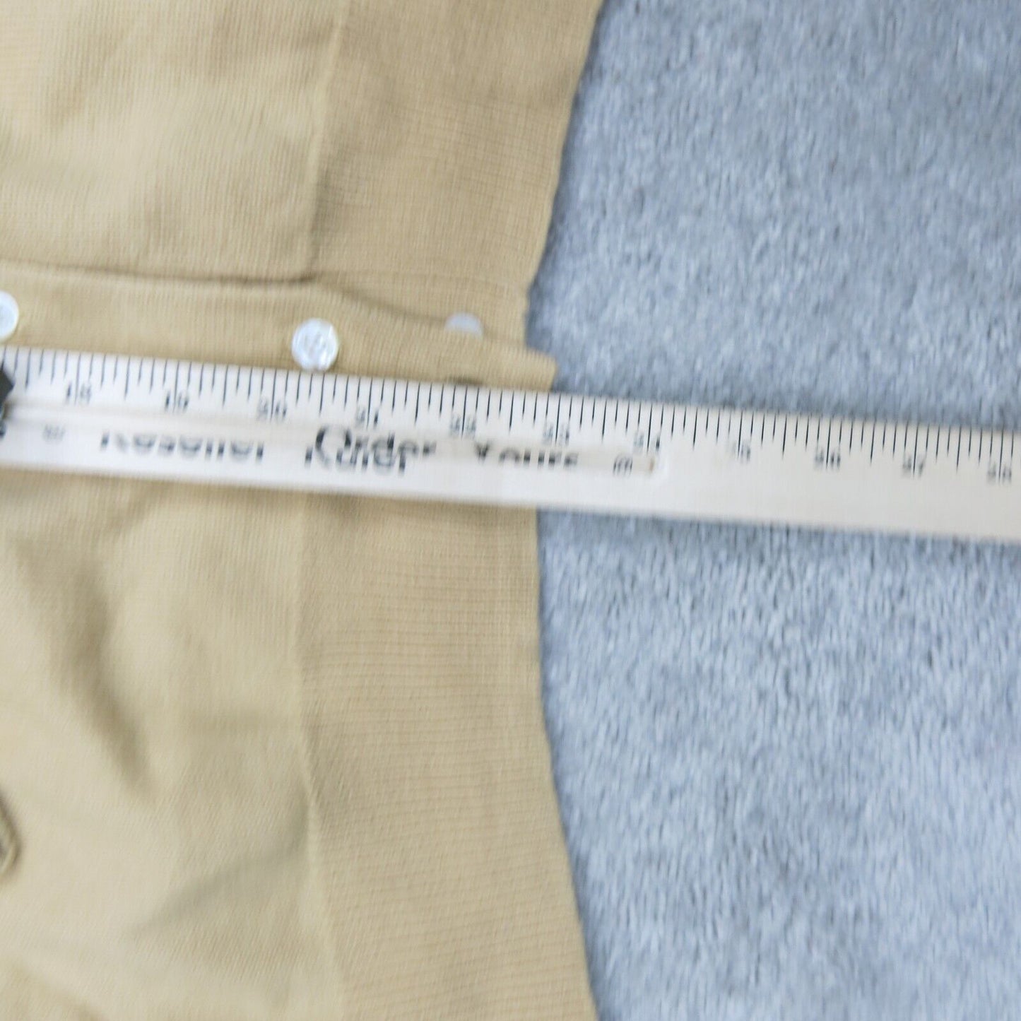J. Crew Womens Cardigan Sweater Front Button 100% Lamb Wool Crew Neck Beige SZ M