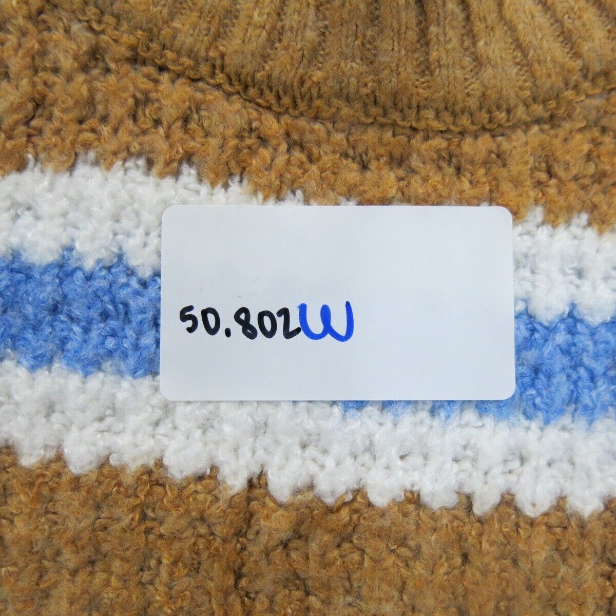 American Eagle Womens Pullover Sweater Crew Neck Striped White Brown Size Small