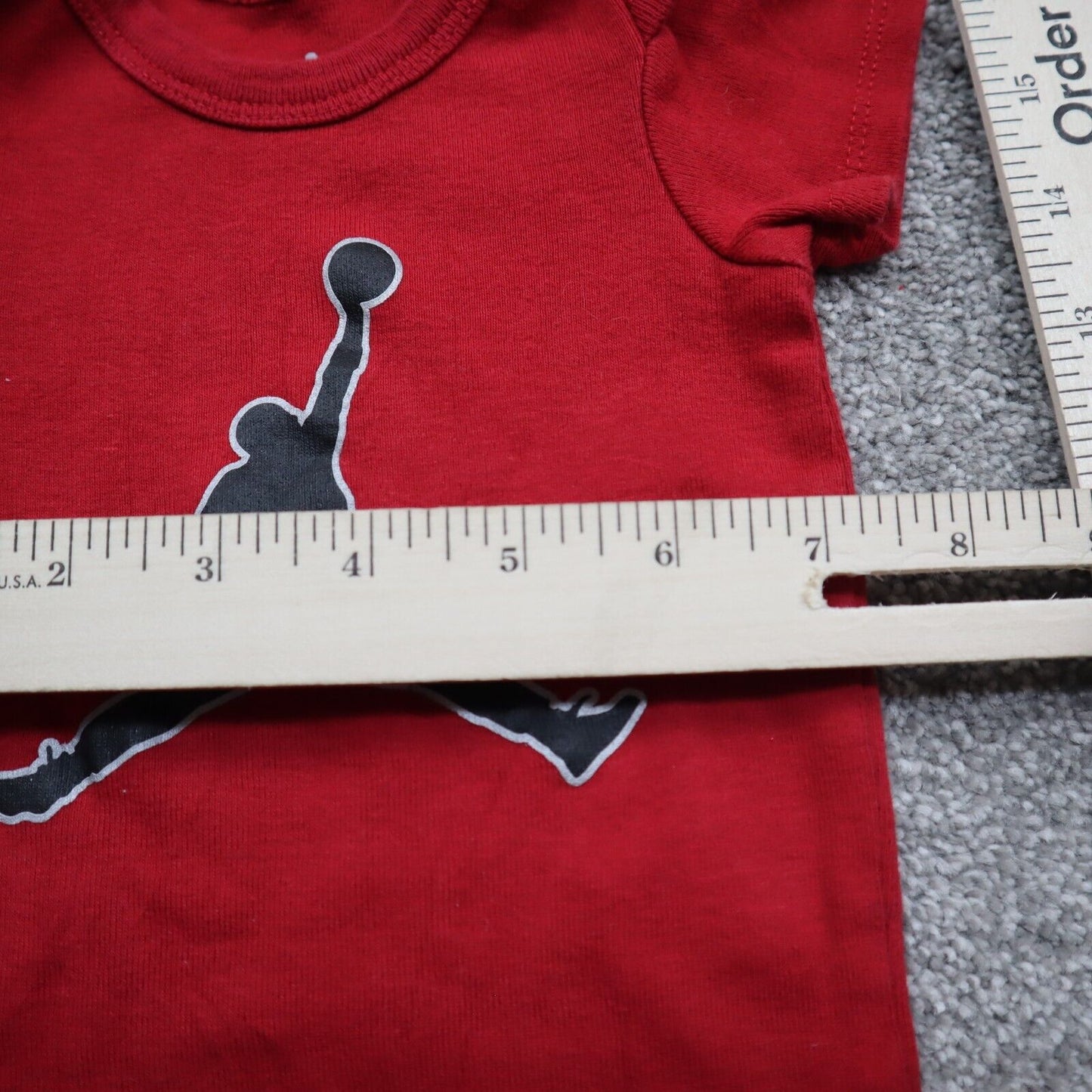 Nike Air Jordan Bodysuits Baby Boys Size (0-6M) Red Short Sleeve Solid Outfit