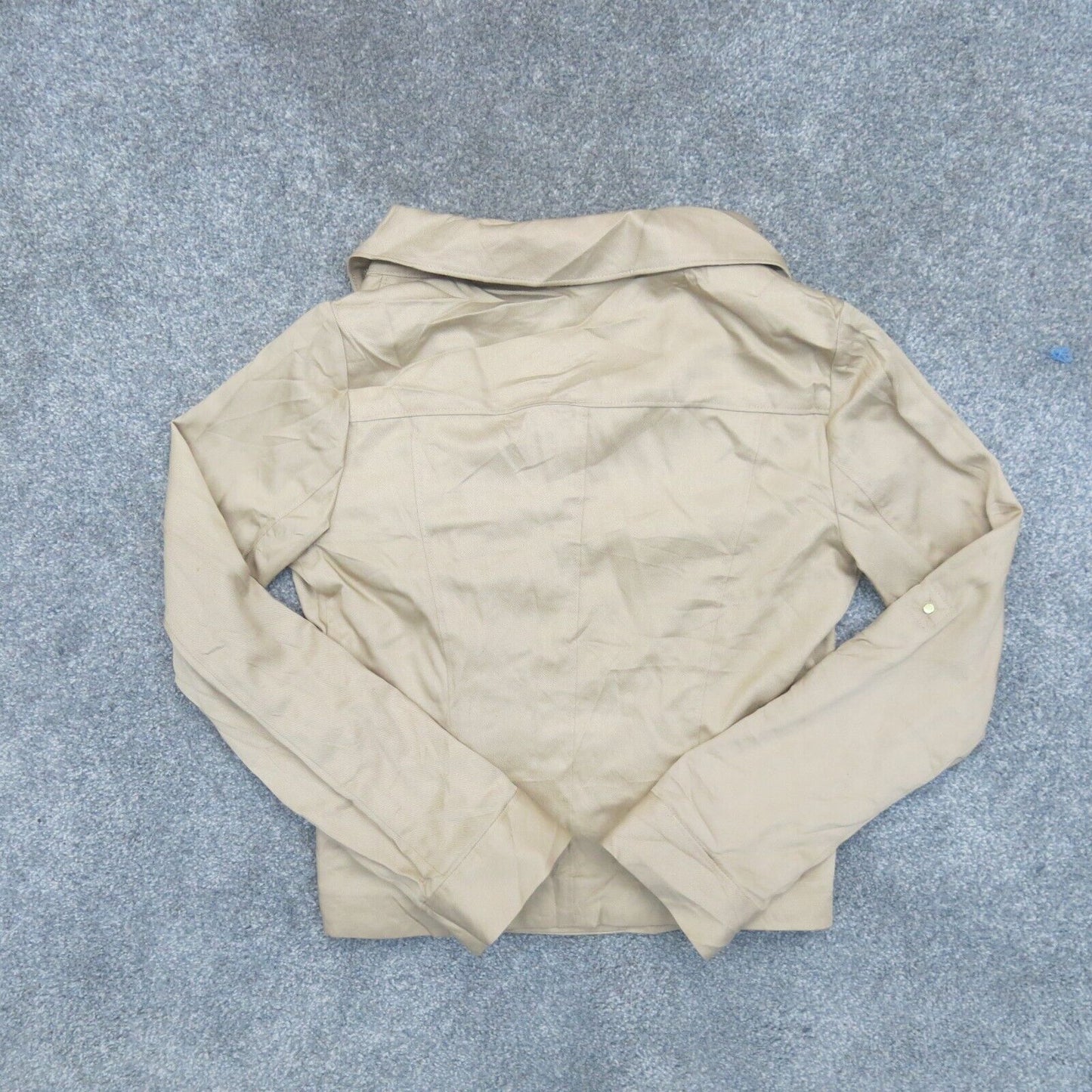 Ann Taylor Womens Pea Coat Single Breasted Long Sleeves Pockets Beige Size XXSP