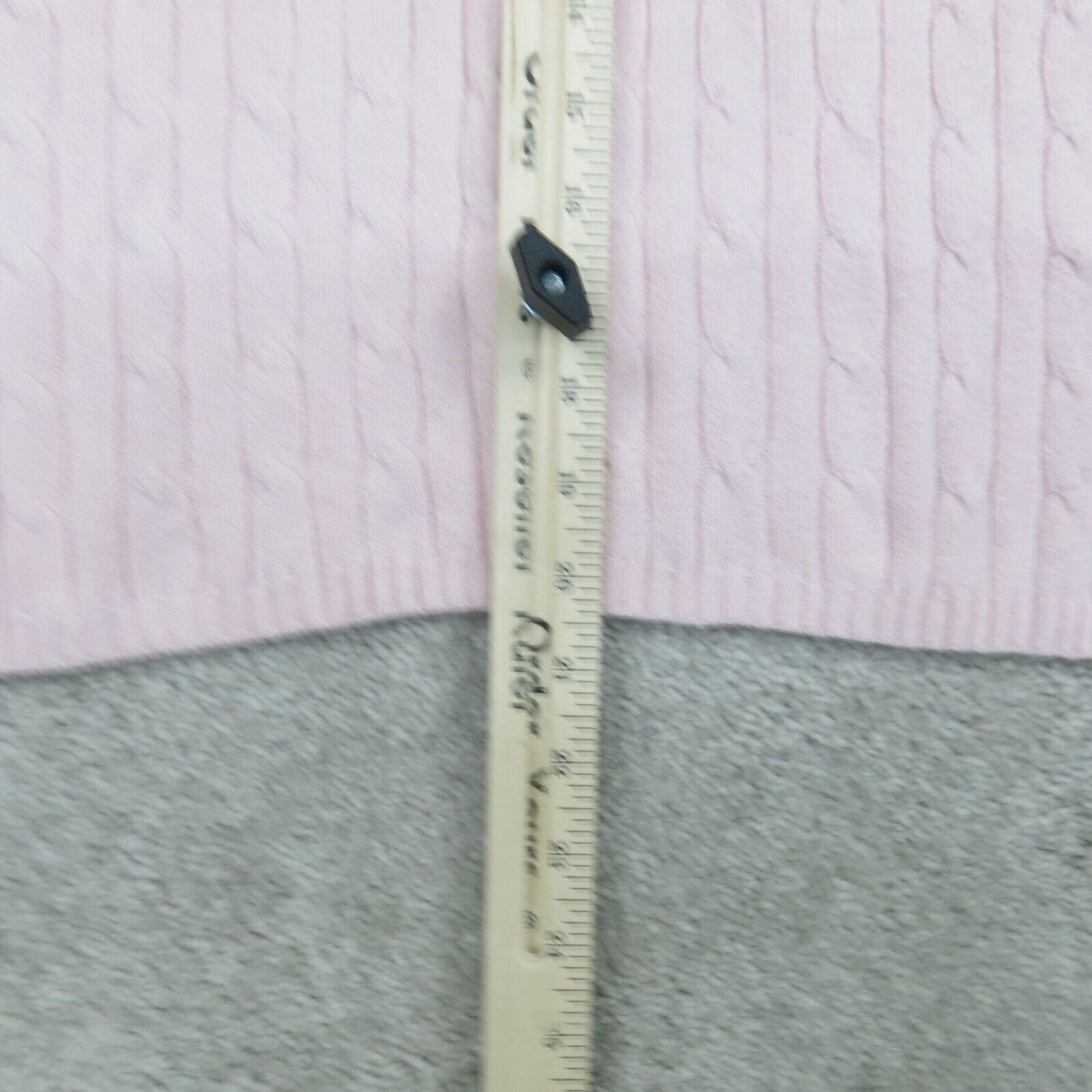 ST Johns Bay Womens Sweater Cable Knitted Pullover V Neck Light Pink Size Medium