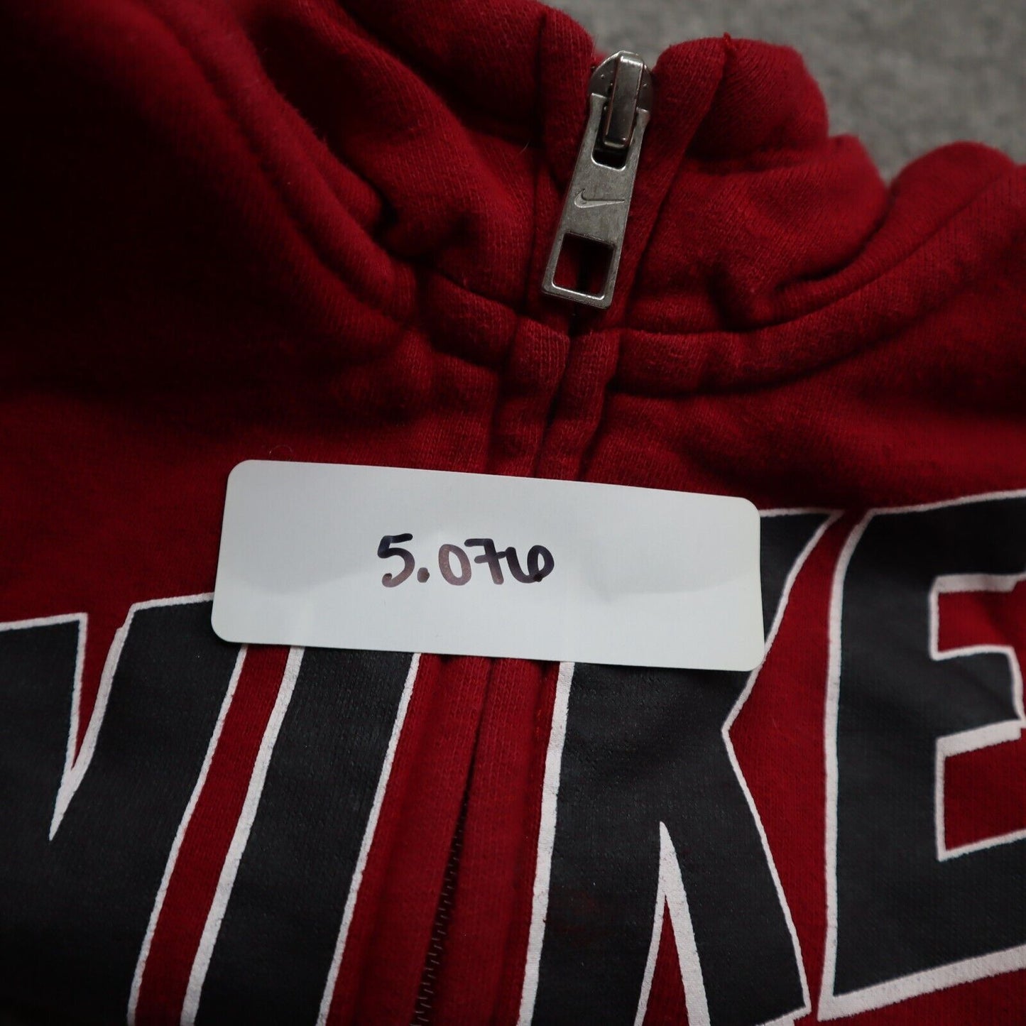 Nike Hoodie Jacket Boys Size 18M Red Full Zip Up Jacket Long Sleeve Solid Logo
