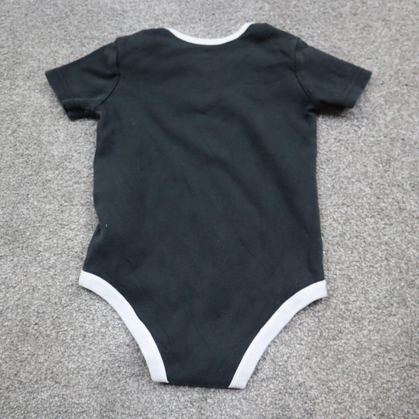 Nike Bodysuit Baby Boys Sz 6/9 Black Athletic Sports Creeper Romper Short Sleeve