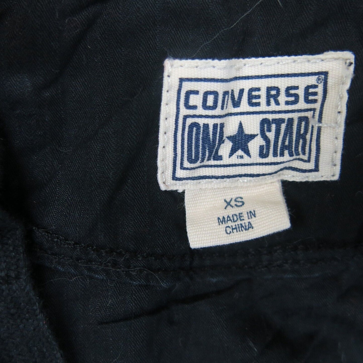 Converse One Star Womens Full Zip Up Hooded Jacket Long Sleeves Black Size XS