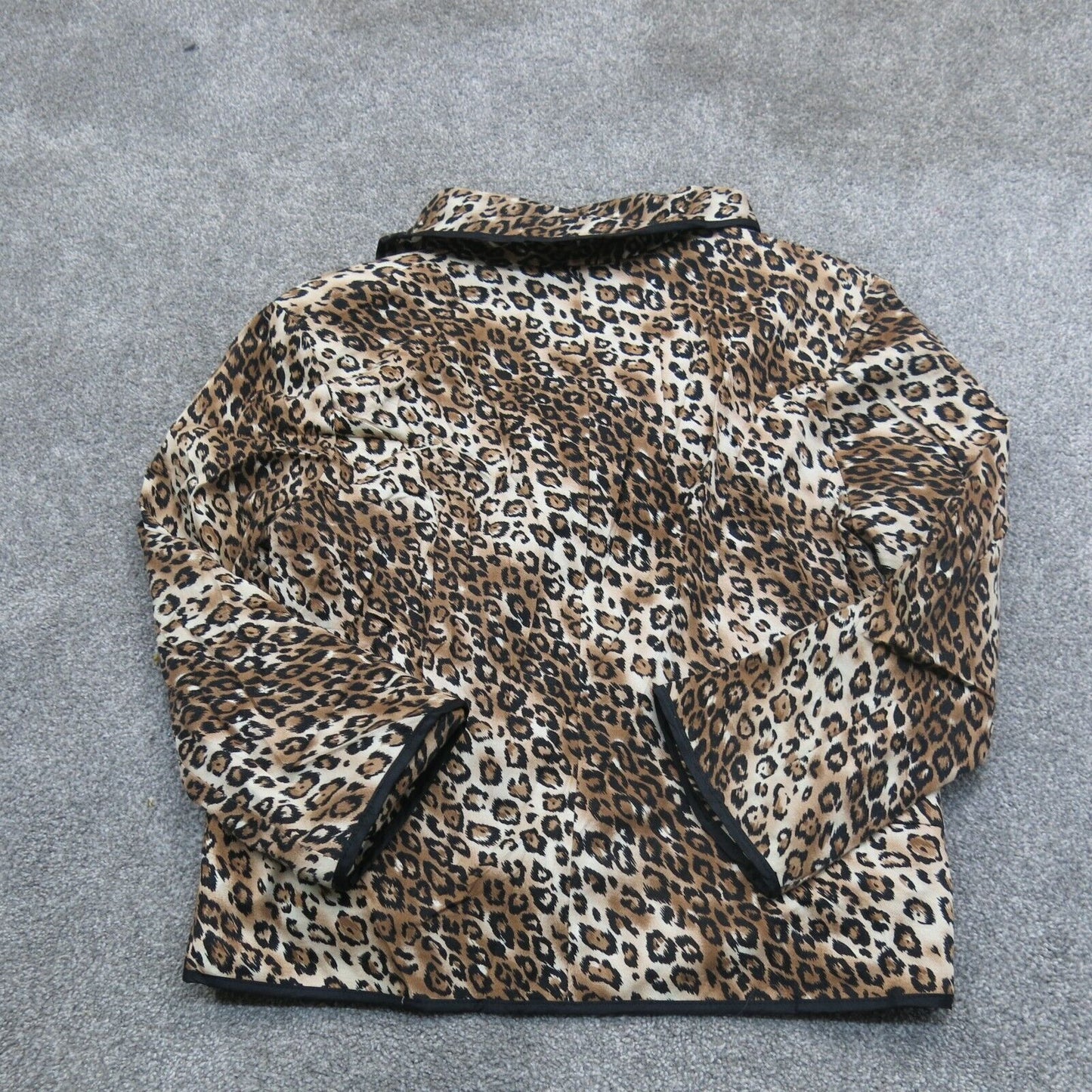White House Black Market Women Blazer Coat Leopard Print 3/4 Sleeves Brown SZ 10