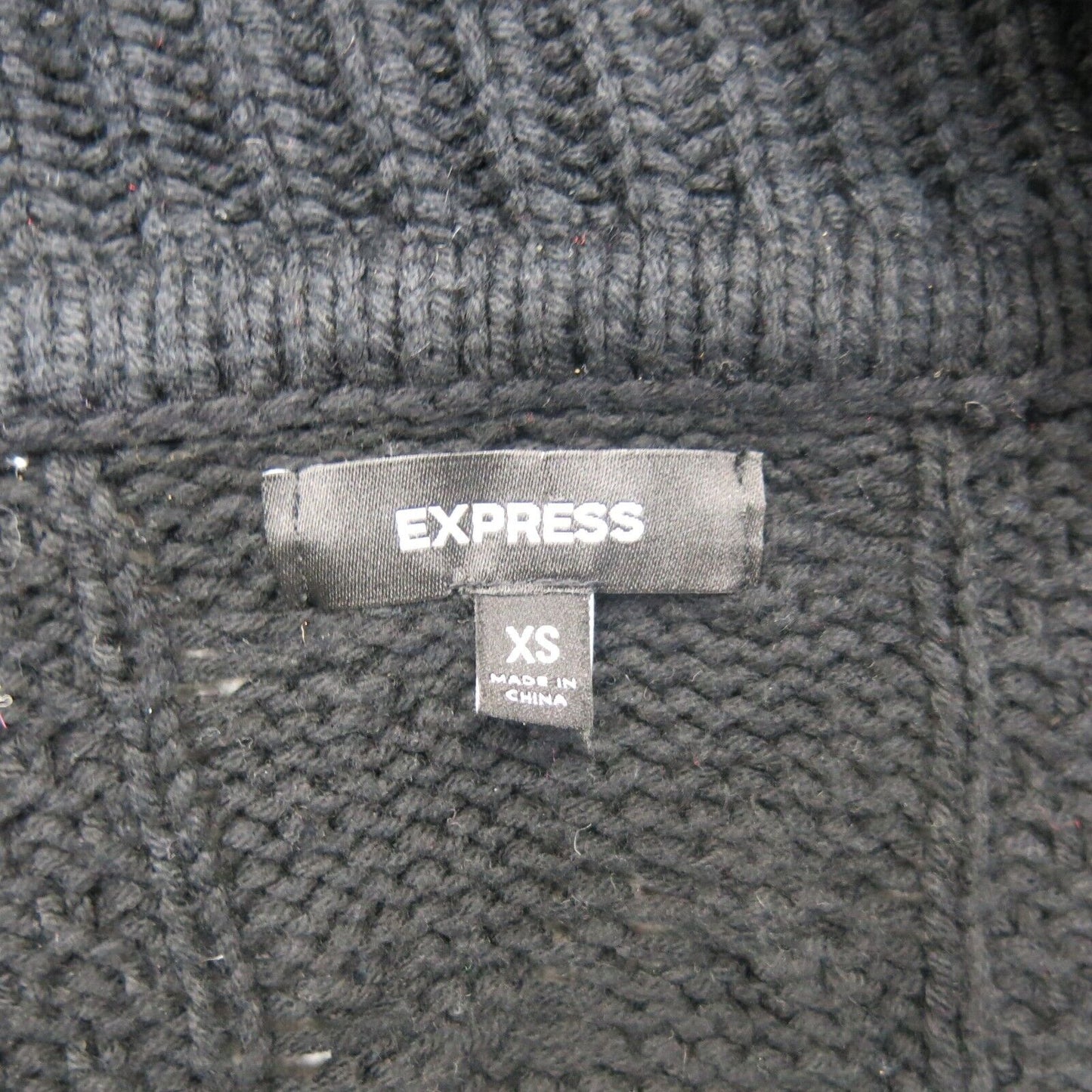 Express Womens Cardigan Sweater Half Sleeves Knitted Black Size X Small
