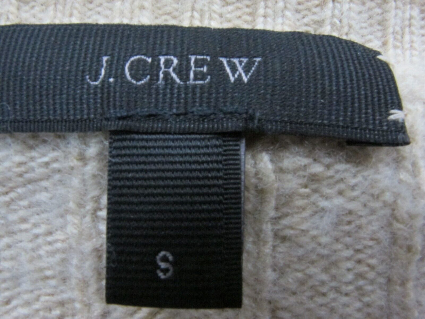 J. Crew Womens Pullover Sweater Knitted Long Sleeves V Neck Beige Size Small