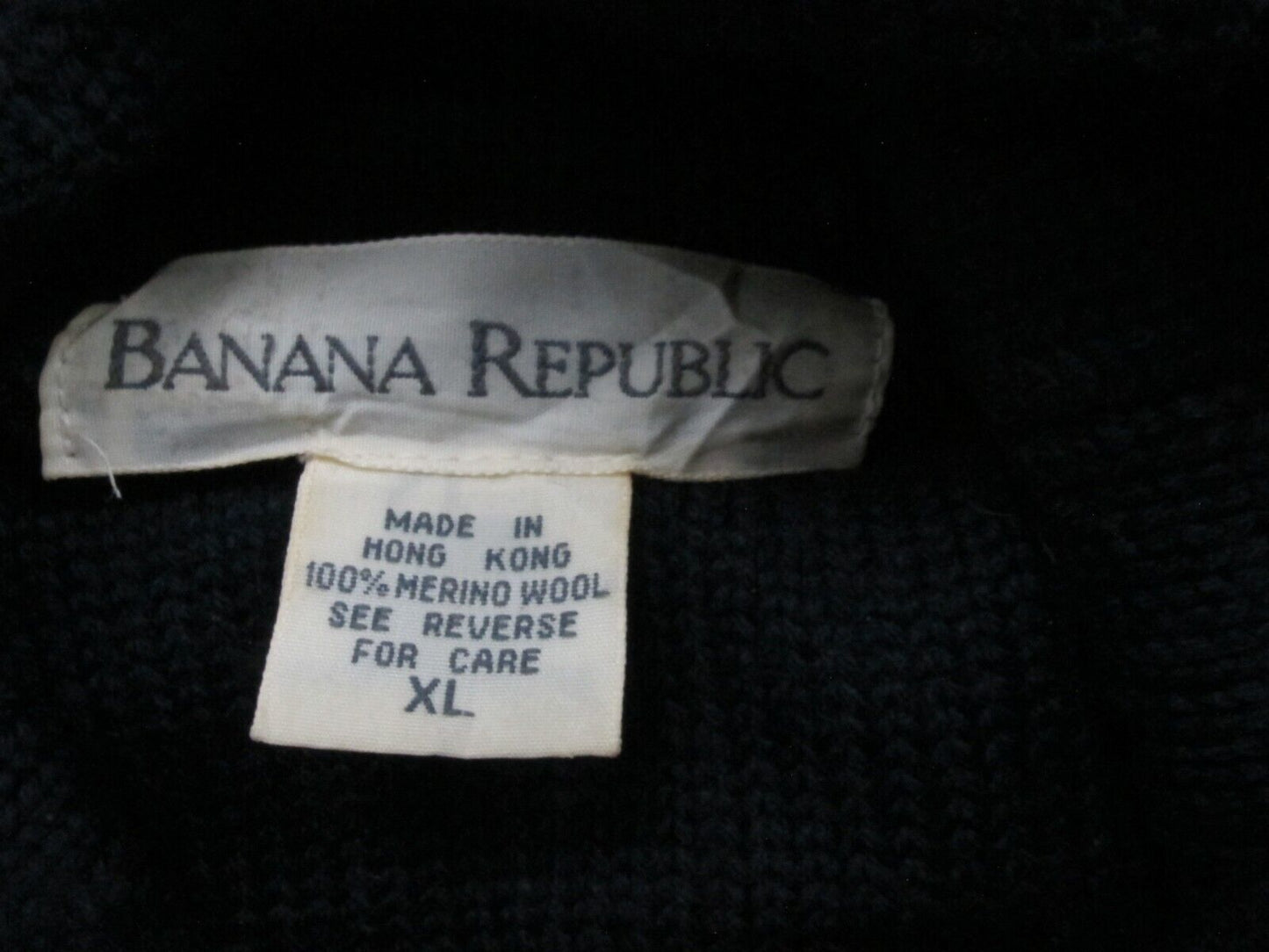 Banana Republic Womens Pullover Sweater Knitted Long Sleeves Black Size XL