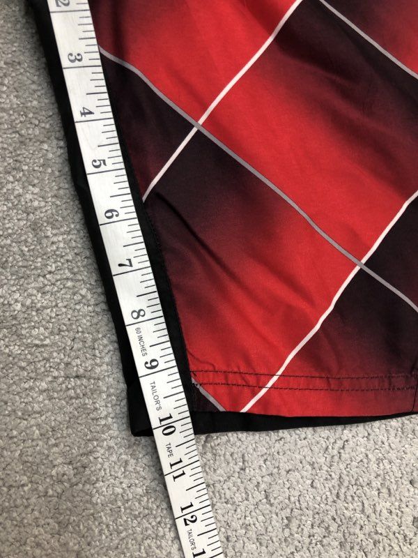 OP Swimwear Mens X Large Red Black Board Shorts Swim Trunks Check Lightweight