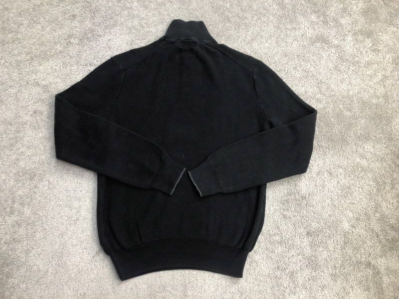 Polo Ralph Lauren Sweater Mens Medium Black Pima Cotton Knitted 1/4 Zip Sweater