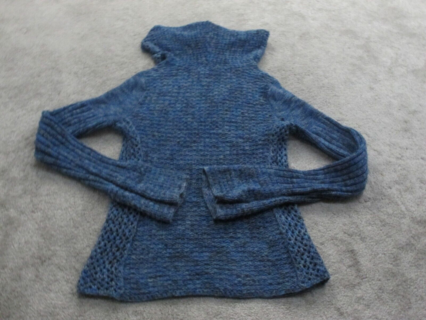 Express Womens Pullover Hooded Sweater Long Sleeve Cotton Navy Blue Size Medium