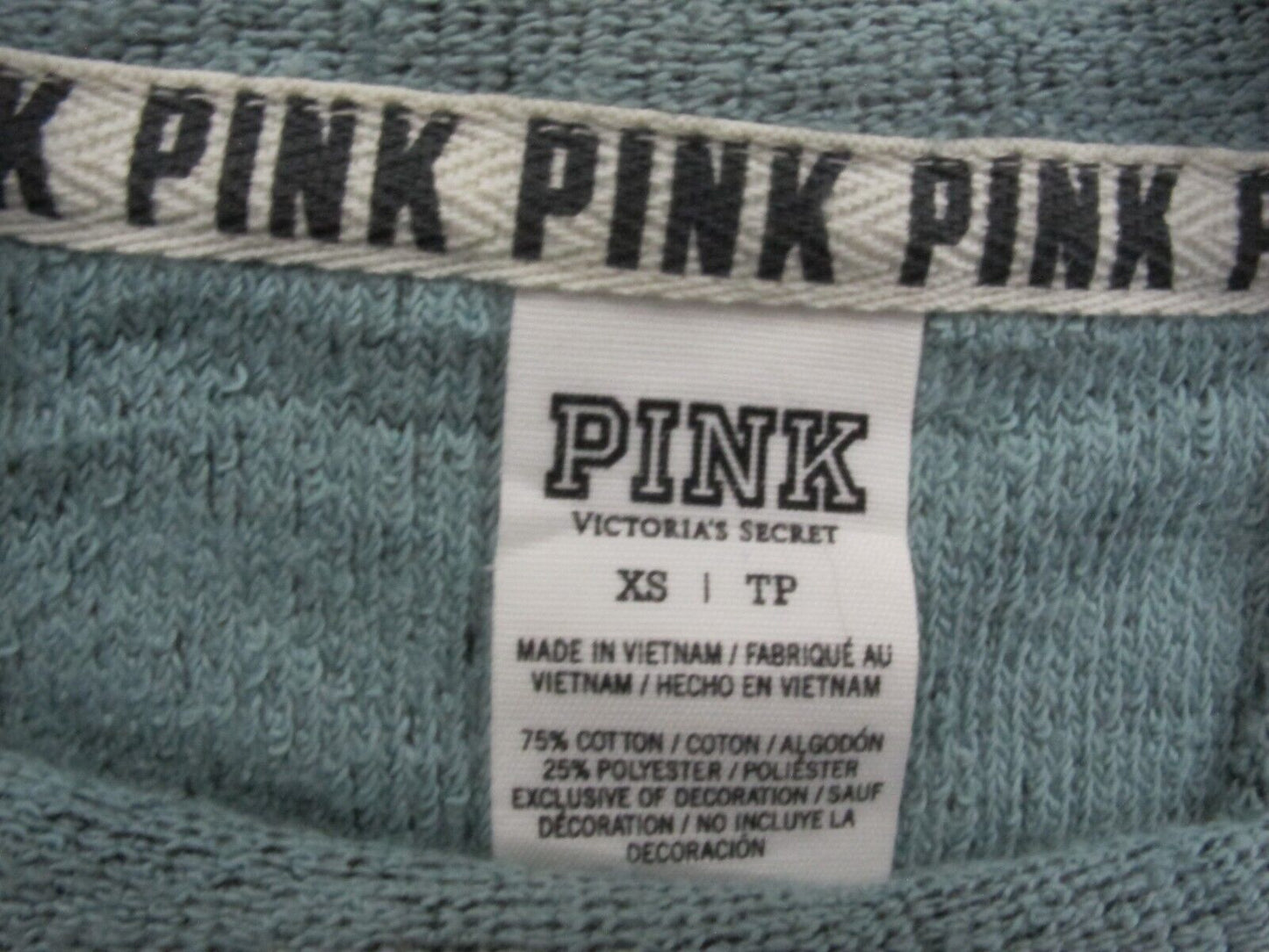 Pink Victoria Secret Womens Knitted Sweater Long Sleeve Crew Neck Light Blue XS