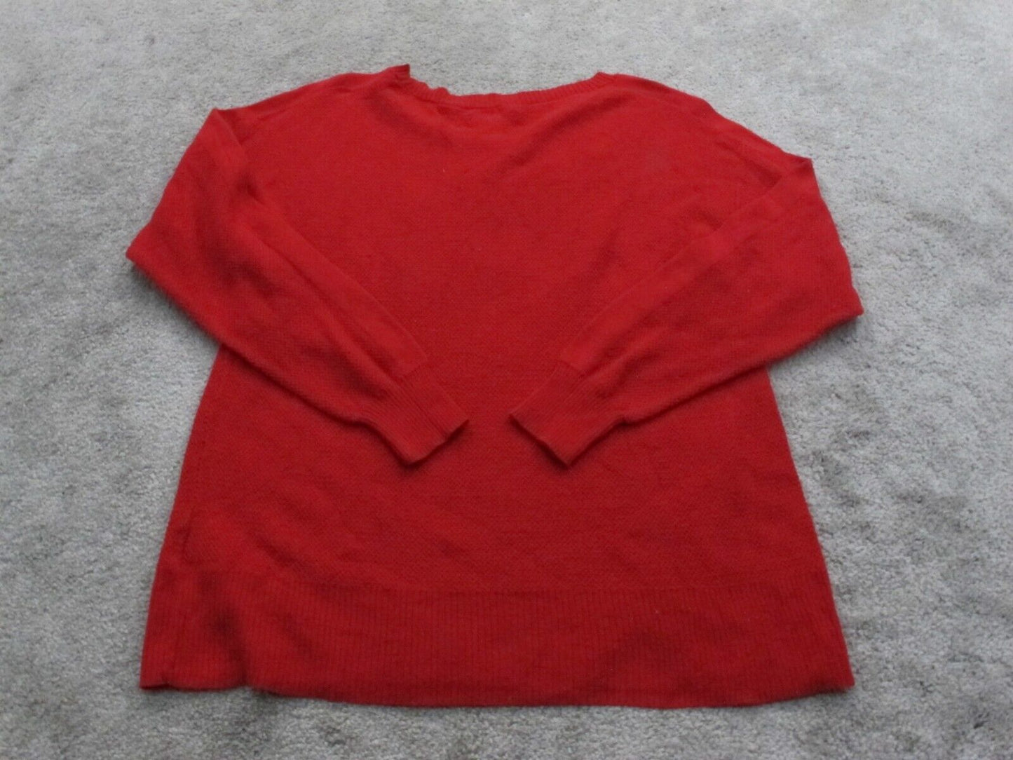 American Eagle Women Pullover Sweater Knitted Long Sleeves Crew Neck Red Size S