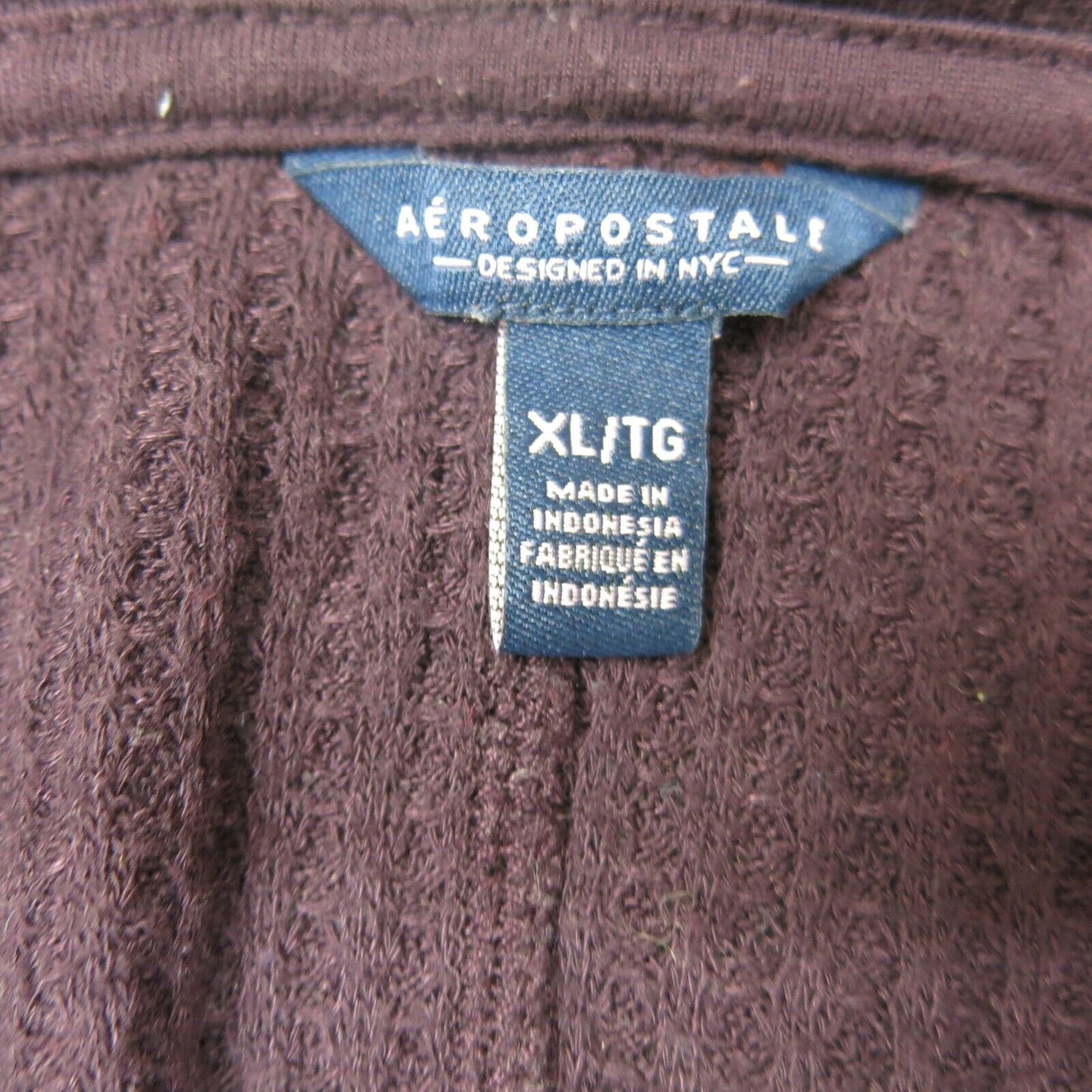 Aeropostale Womens Pullover Sweater Long Sleeves Front Knot Maroon Size X Large