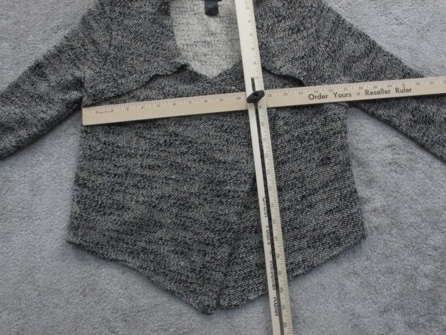 Ann Taylor Womens Cardigan Sweater Open Front Long Sleeves Gray Black Size XS
