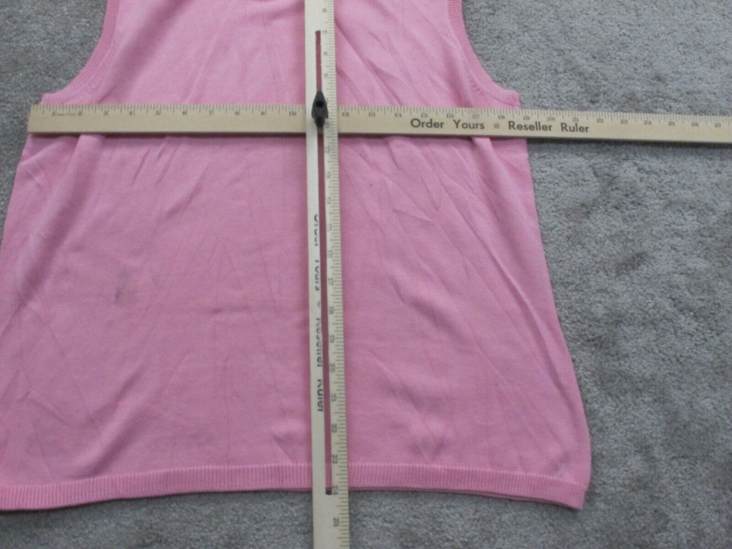 Lands End Womens Pullover Sweater Crew Neck Sleeveless Regular Pink Size Large