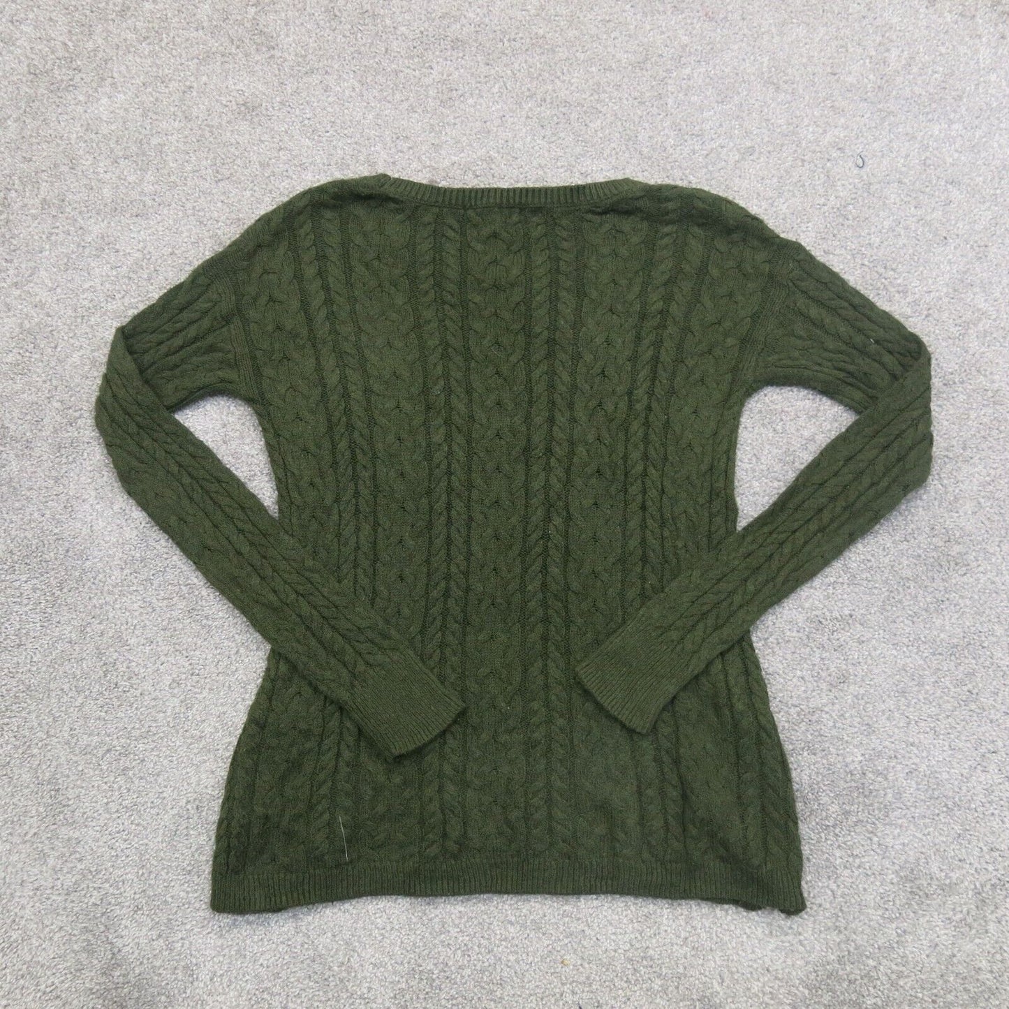 American Eagle Women Pullover Sweater Knitted Long Sleeves Olive Green Size S/P