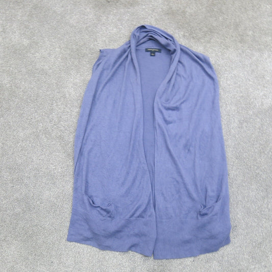 Banana Republic Womens Cardigan Sweater Sleeveless Pockets Blue Size Large