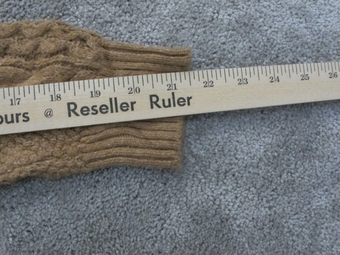 American Eagle Womens Crop Polo Sweater Knitted Long Sleeves Light Brown Size S
