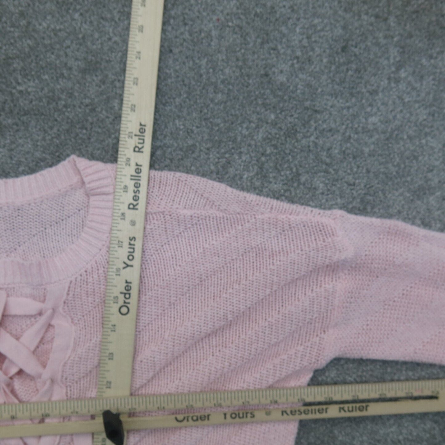 Abercrombie & Fitch Womens Pullover Sweater Long Sleeves Crossover Pink SZ XS