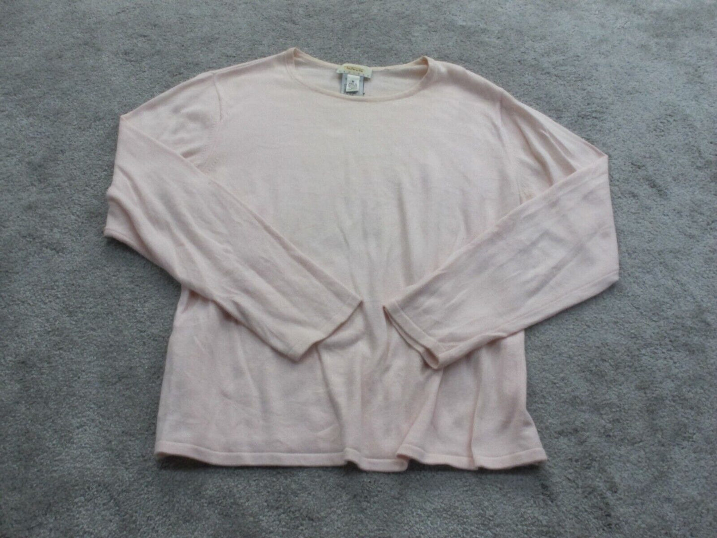 Talbots Womens Pullover Sweater Crew Neck Long Sleeves Light Pink Size Medium
