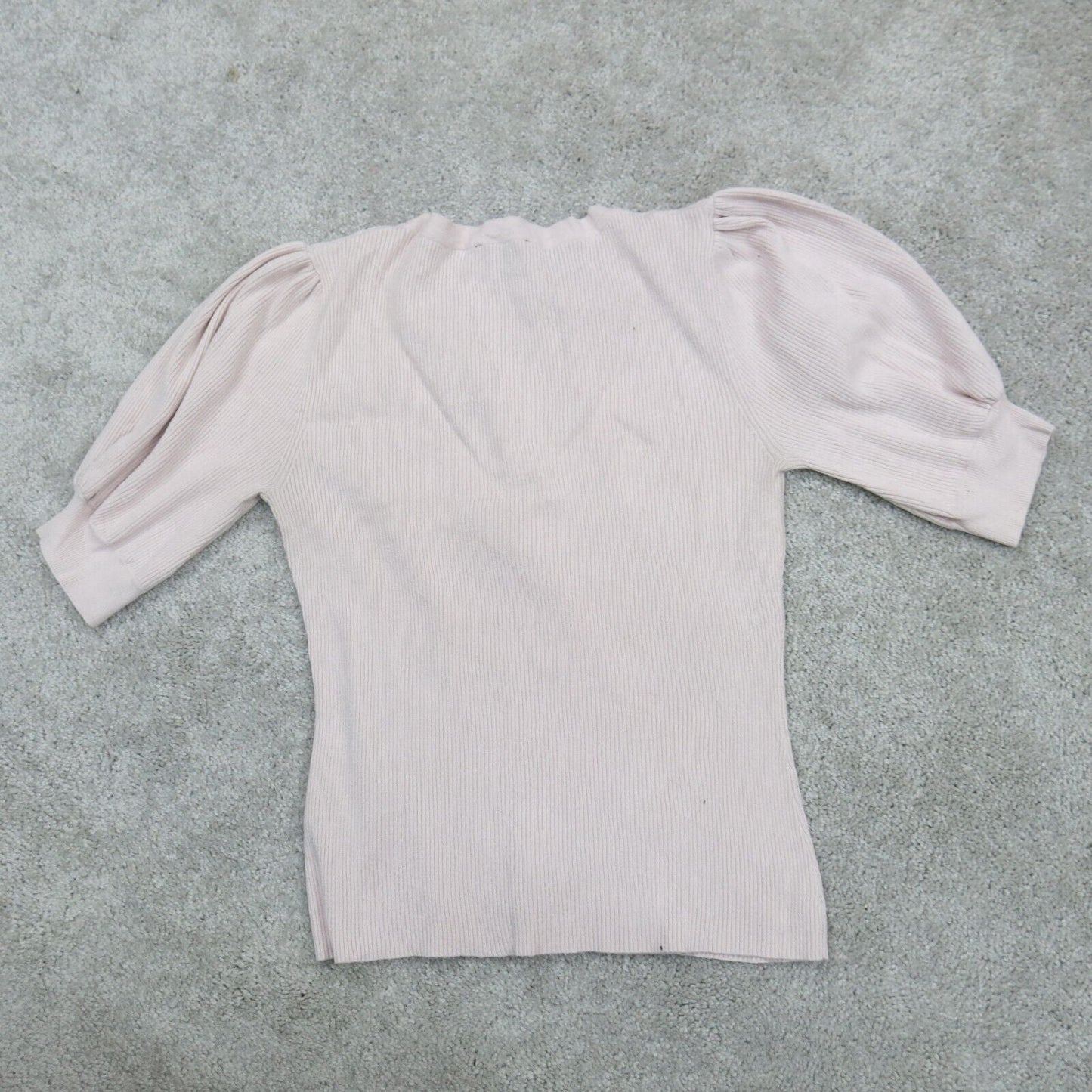 Tahari Womens Sweater Knitted Pullover 1/4 Sleeves Crew Neck Light Pink Size PM