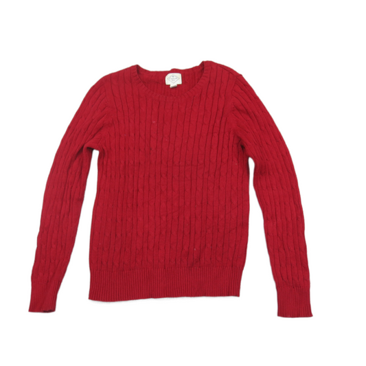 ST John's Bay Womens Sweater Knitted Pullover Long Sleeve Crew Neck Red Size M