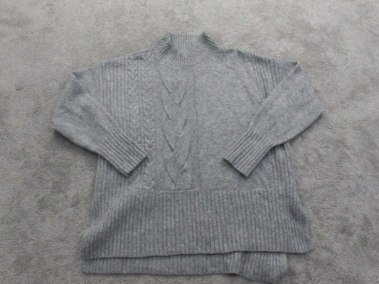Simply Vera Vera Wang Womens Pullover Sweater Knitted Long Sleeves Gray Size M