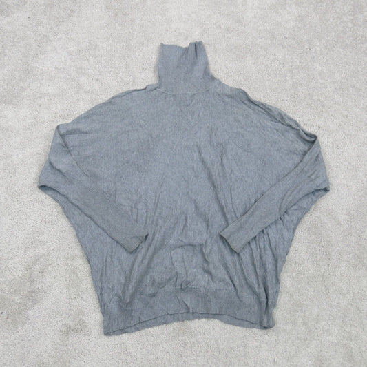 Forever 21 Womens Pullover Sweater Knitted Long Sleeves Turtleneck Gray SZ Small