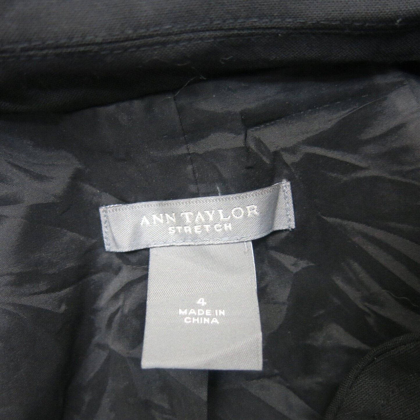 Ann Taylor Mens Blazer Coat Single Breasted Long Sleeves Front Button Black SZ 4