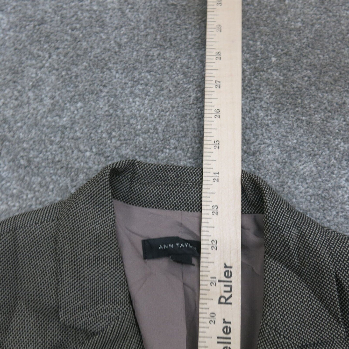 Ann Taylor Womens Blazer Coat Single Breasted Long Sleeves Clay Gray Size 4