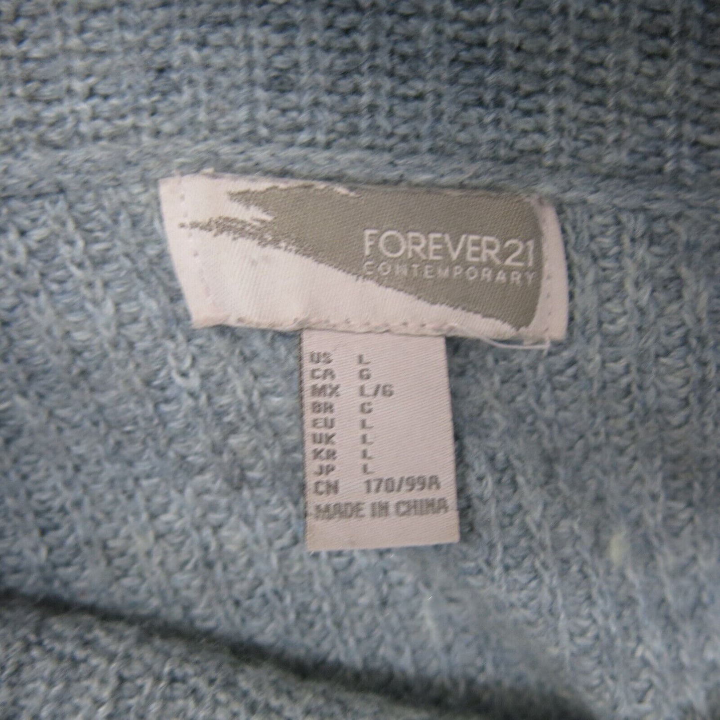 Forever 21 Womens Pullover Knitted Sweater Long Sleeves Turtle Neck Gray Size L