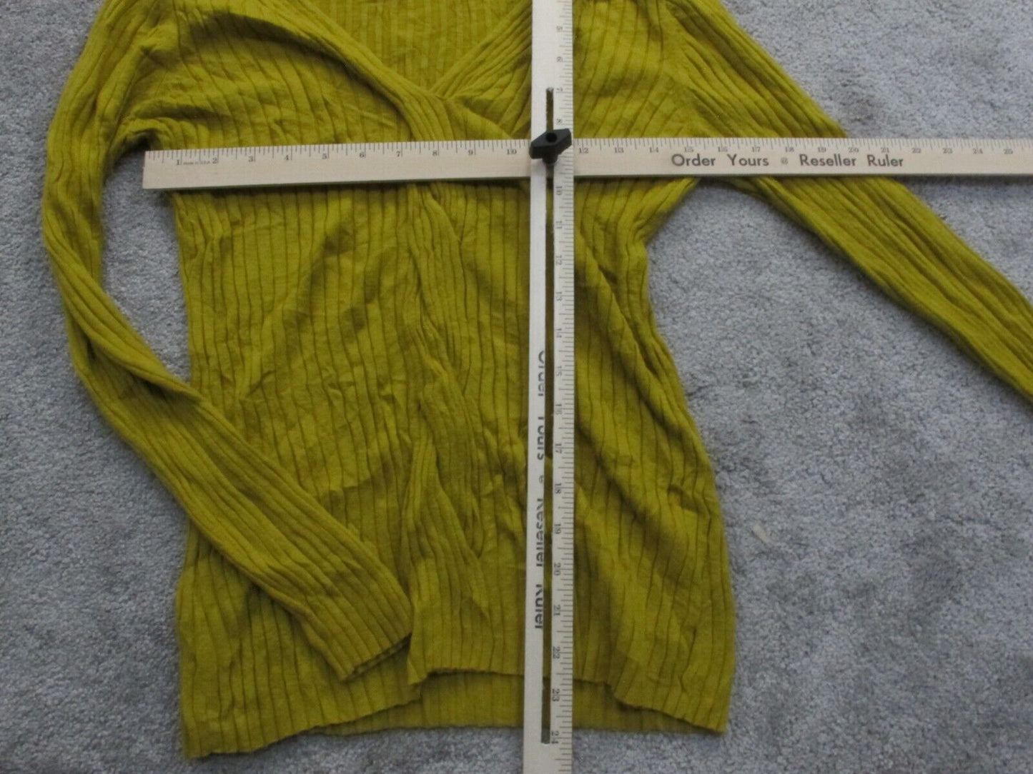 Ann Taylor Womens Pullover Knitted Sweater Long Sleeves Mustard Green Size Small
