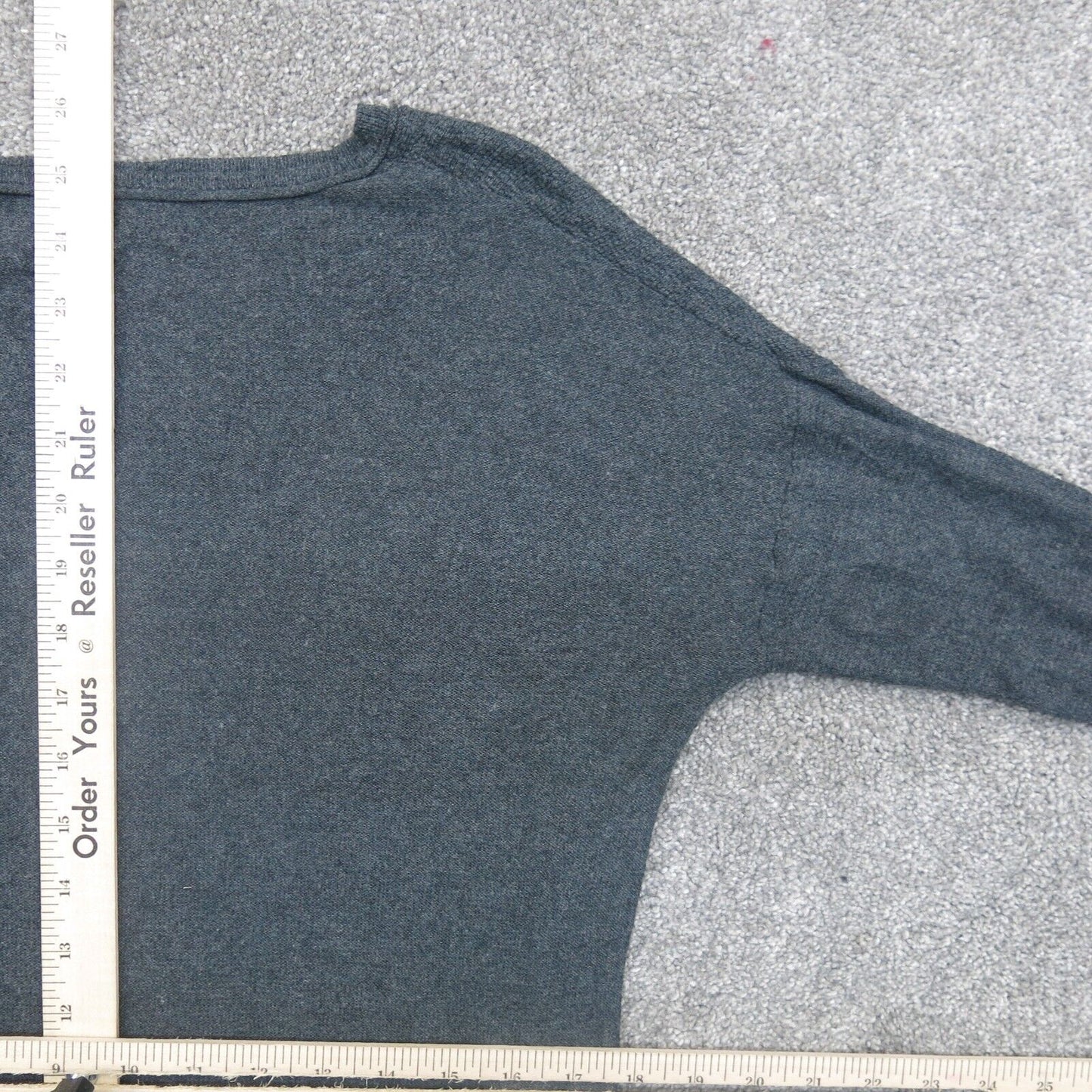 Mossimo Mens Pullover Sweater Knitted Long Sleeves V Neck Charcoal Black Medium