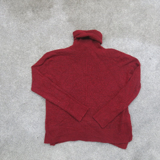 Athleta Mens Pullover Sweater Knitted Long Sleeves Turtle Neck Red Size XS