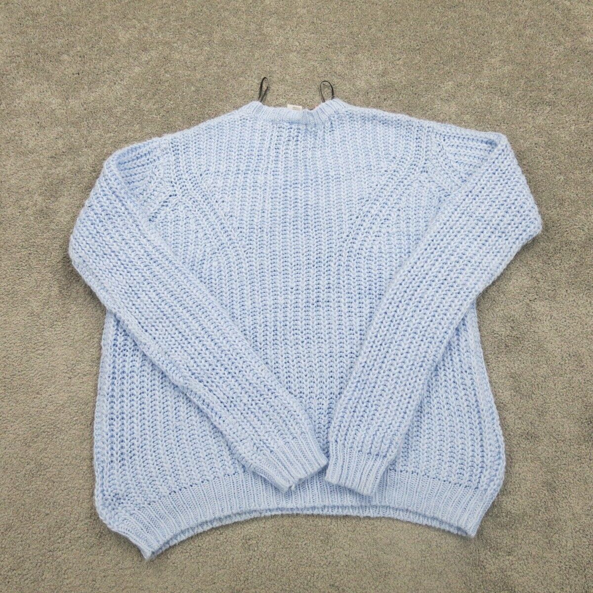 Divided H&M Womens Pullover Knitted Sweater Long Sleeve Crew Neck Aqua Blue SZ M