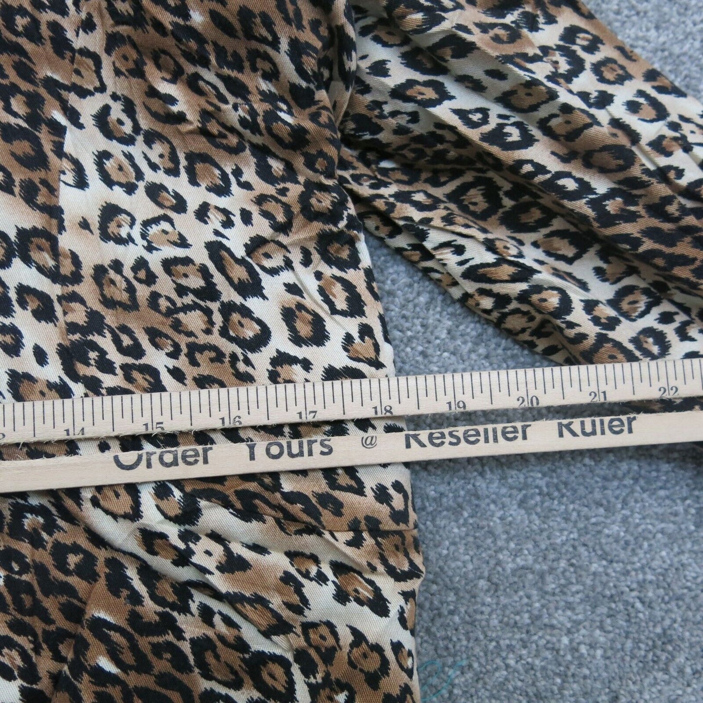 White House Black Market Women Blazer Coat Leopard Print 3/4 Sleeves Brown SZ 10