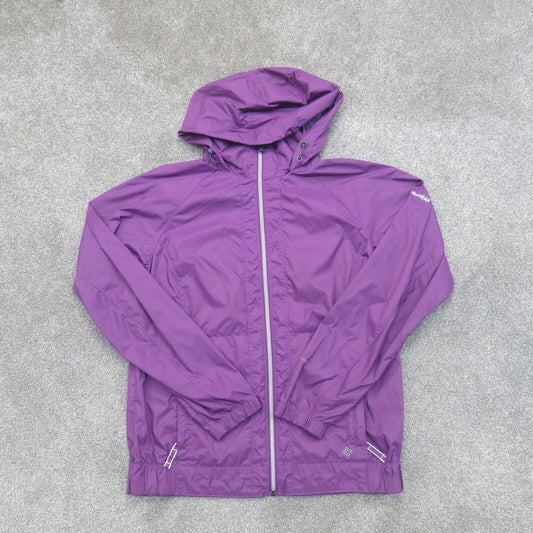 Columbia Mens Full Zip Up Hooded Jacket Long Sleeves Pockets Purple Size Medium