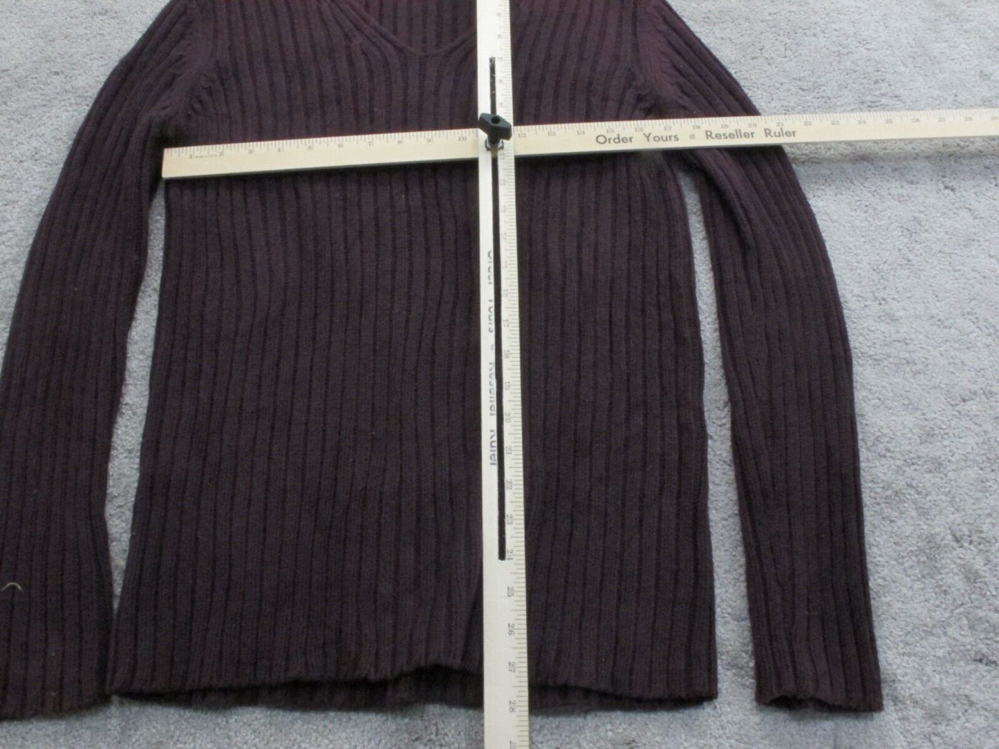 Express Womens Pullover  Sweater Long Sleeve V Neck Cotton Maroon Size Large