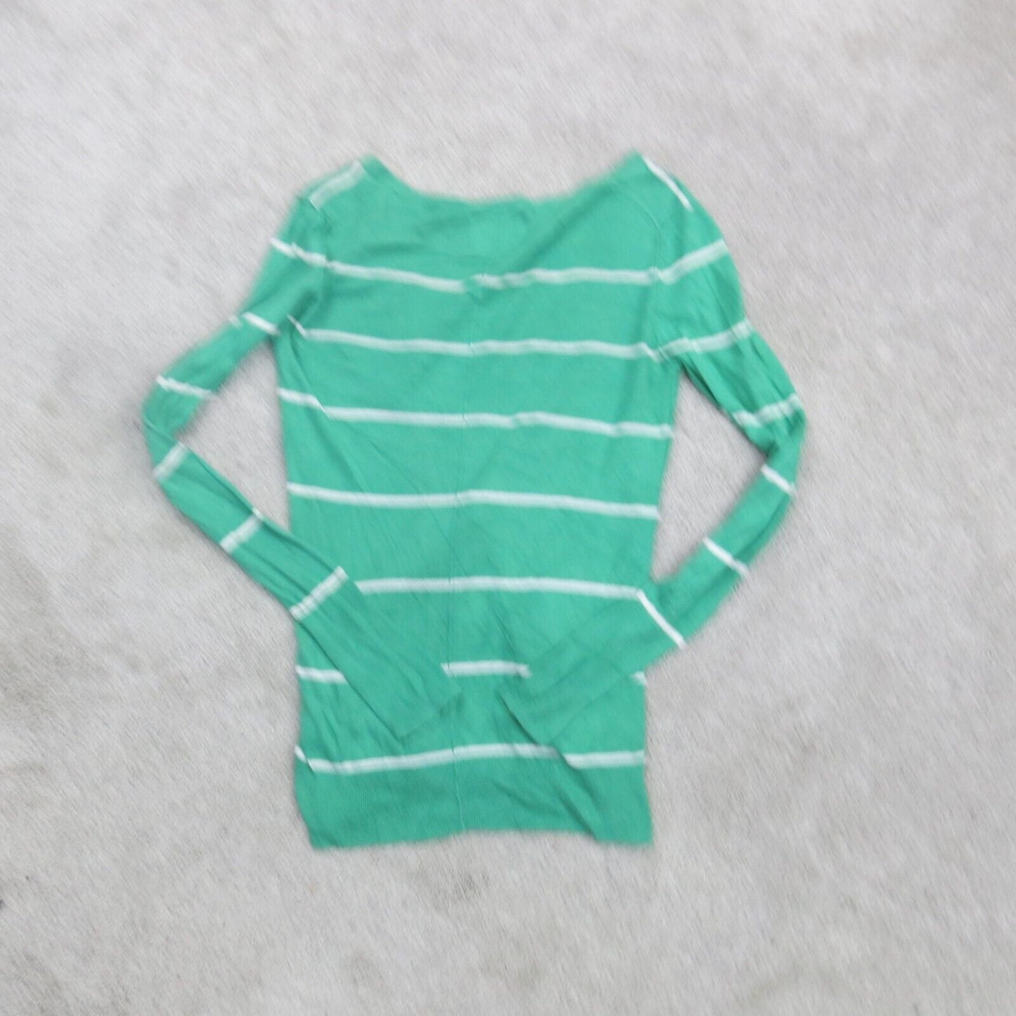 American Eagle Womens Cardigan Sweater Front Button Green White Size Medium