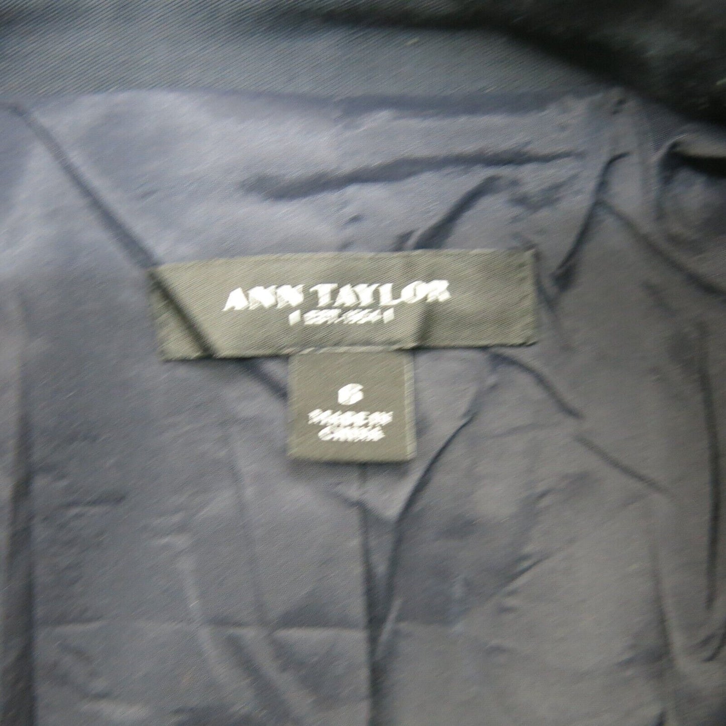 Ann Taylor Womens Blazer Coat Long Sleeves Front Button Pockets Navy Blue Size 6