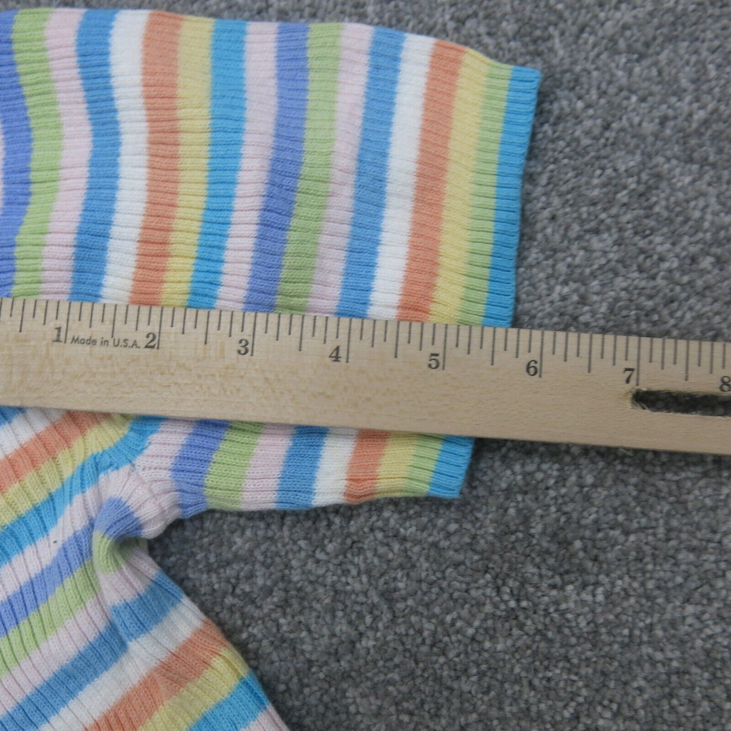 Talbots Petite Womens Pullover Sweater Striped Short Sleeves Blue White Size P