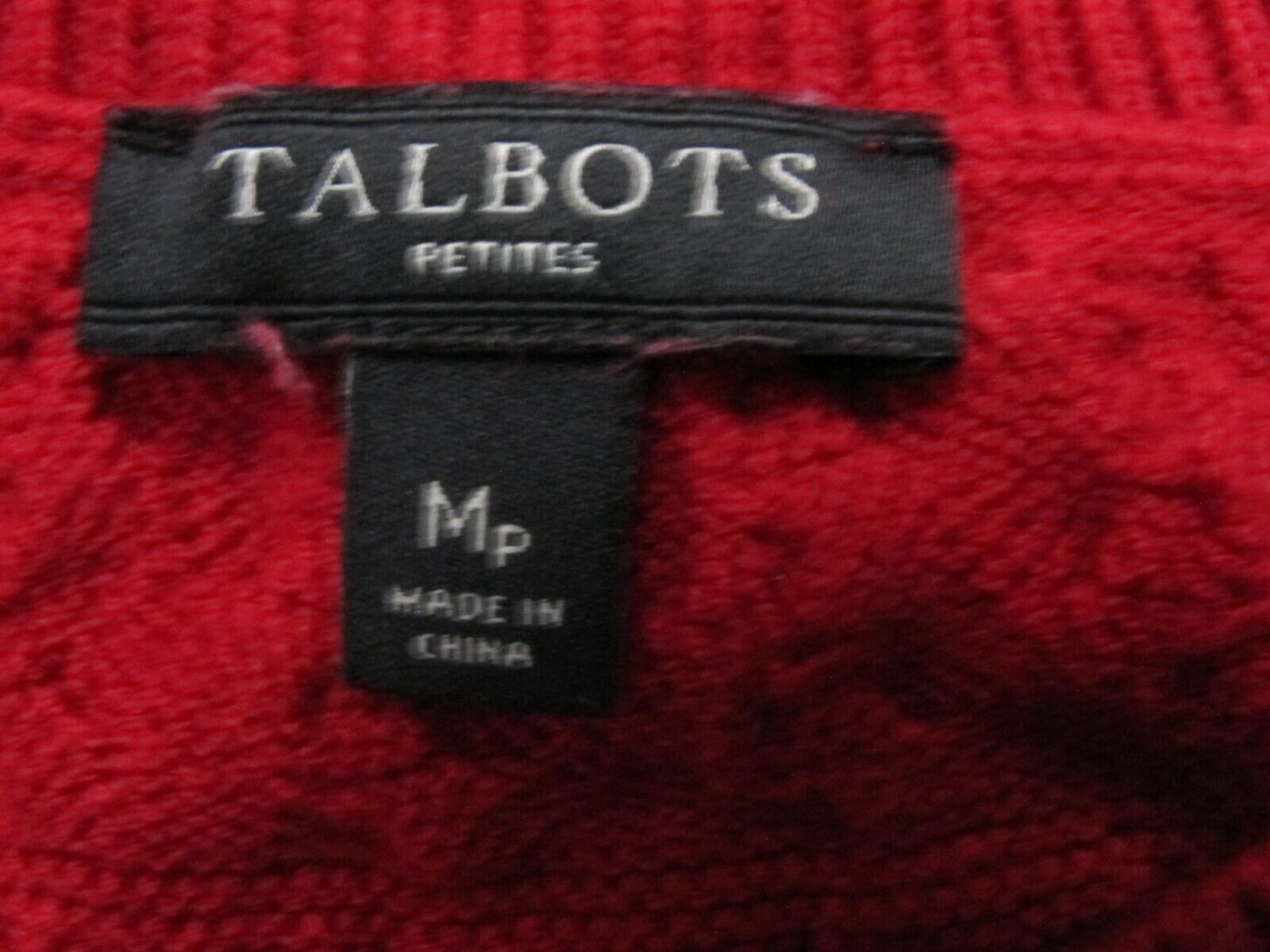 Talbots Womens Pullover Sweater Knitted Long Sleeves Crew Neck Red Size Medium
