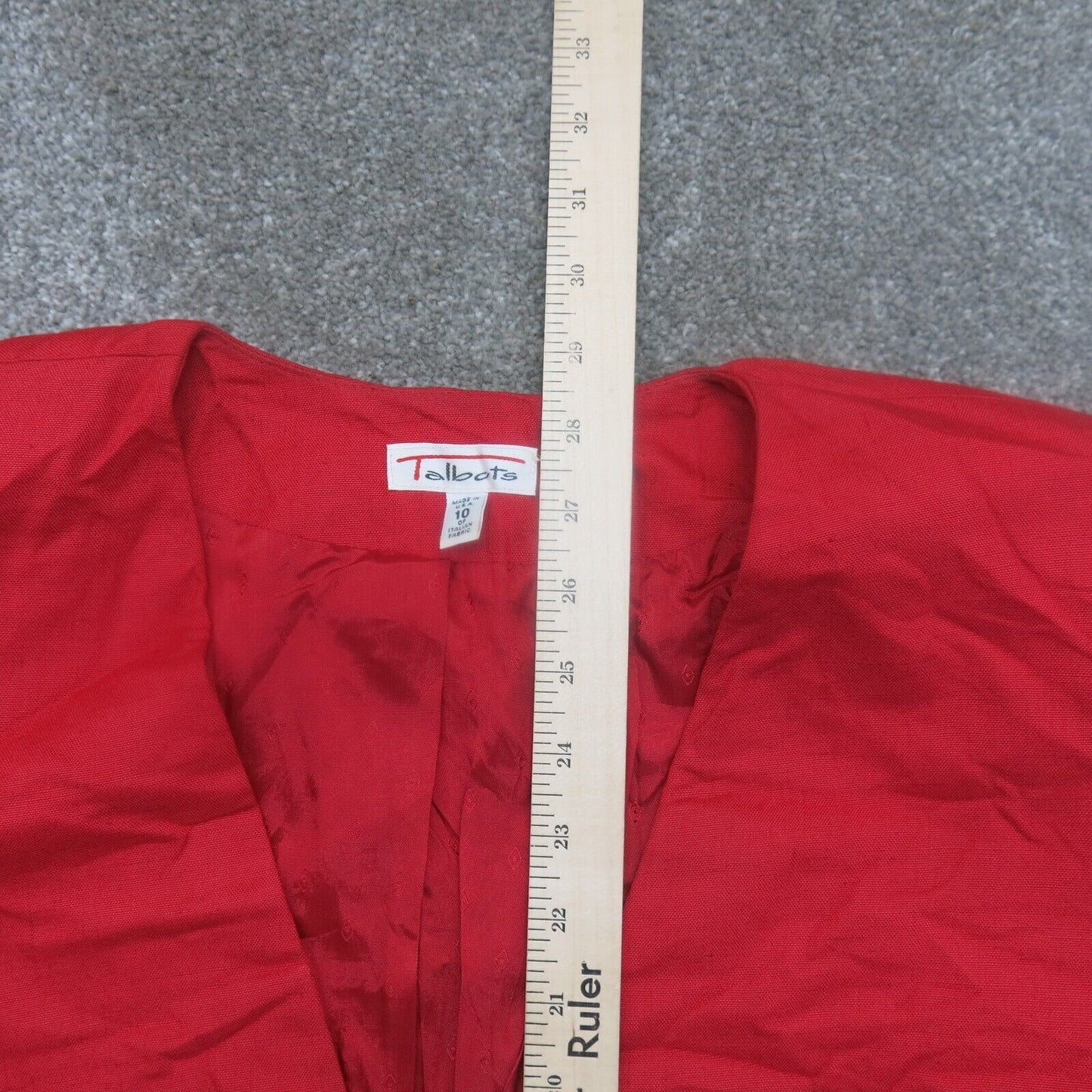 Talbots Womens Blazer Coat Single Breasted Long Sleeve Pockets Red Size 10
