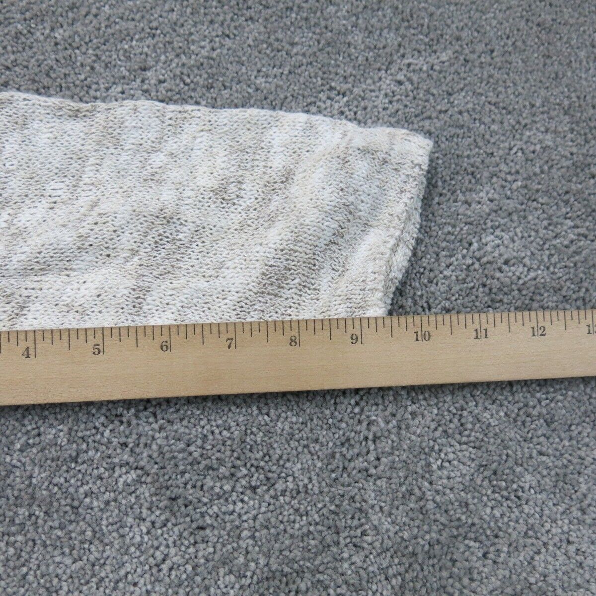 Pure J. Jill Women Pullover Knitted Sweater Elbow Sleeve V Neck Gray White SZ M