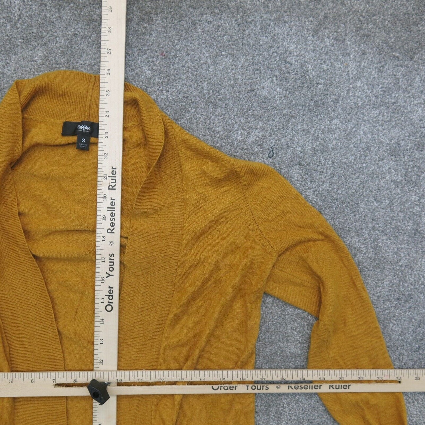 Mossimo Women Cardigan Sweater Knitted Open Front Long Sleeves Yellow Size Small