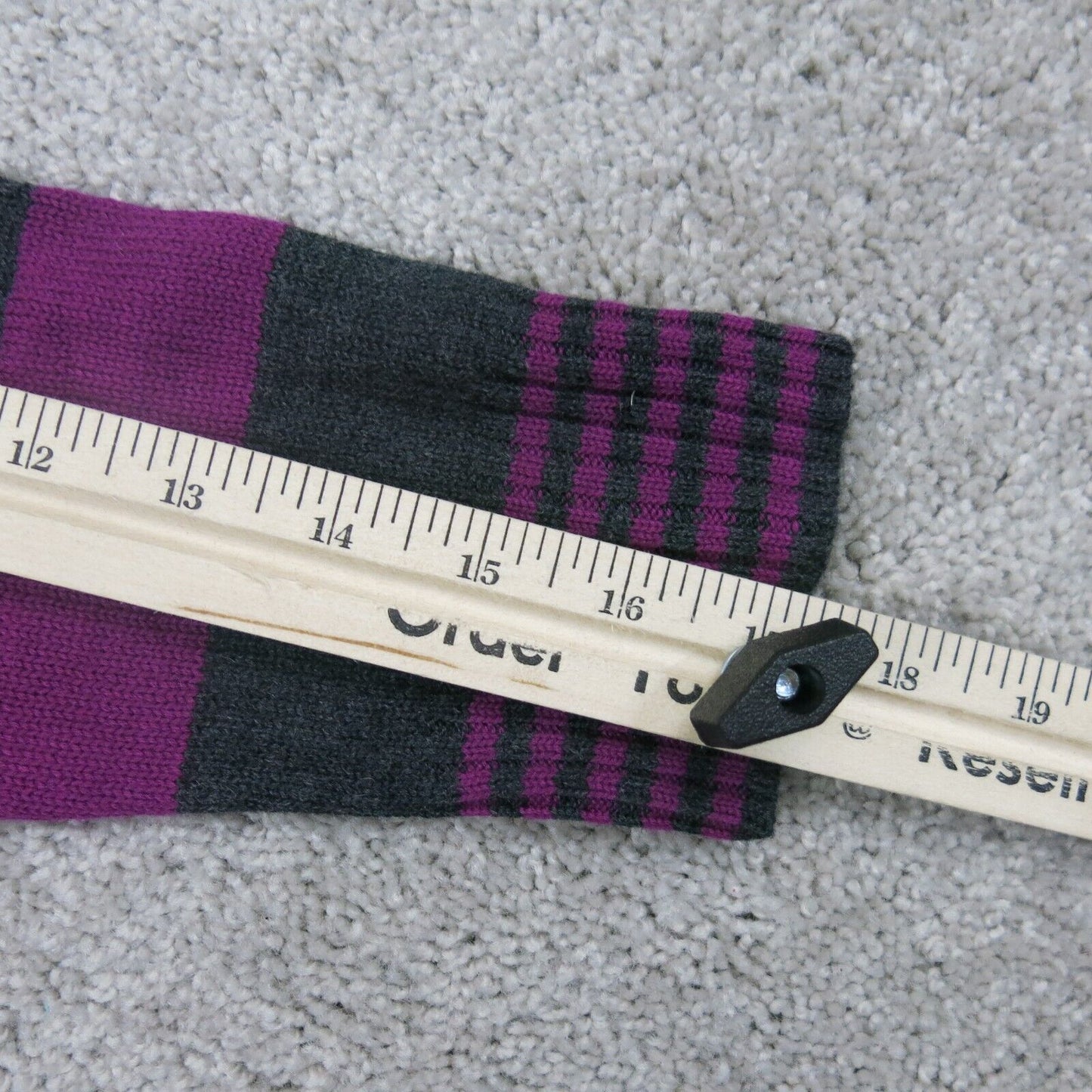 Express Womens Sweater Dress 3/4 Sleeves V Neck Striped Black Purple Size Medium